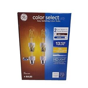 GE Color Select HD LED Light Bulbs A21 Medium Base 4-Pack Clear Dimmable